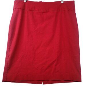 Lane Bryant Red Knee-Length Pencil Skirt Size 18 Rayon Nylon Spandex *callout